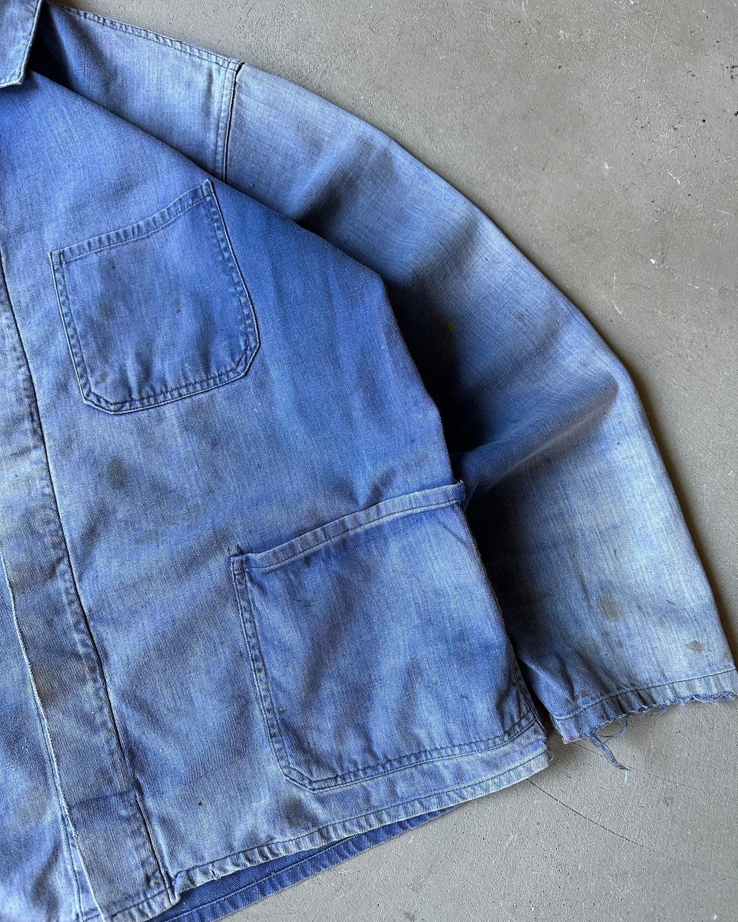 1970s - Distressed Blue Euro Chore - XS/S
