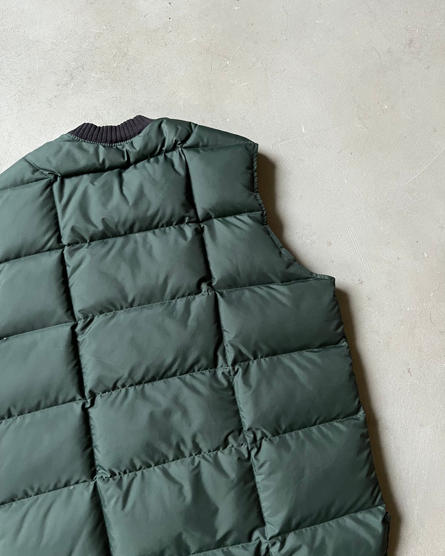 1970s - Green/Red Reversible Puffer Vest - M