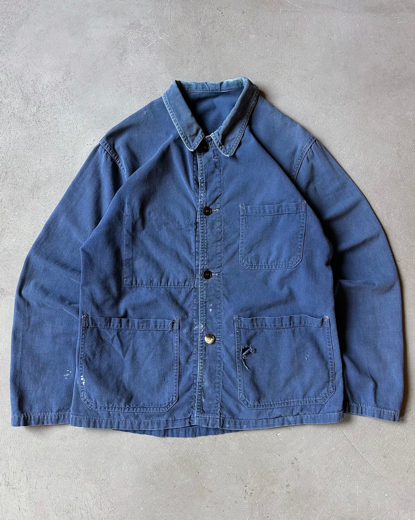 1960s - Distressed Blue Euro Chore - XS/S