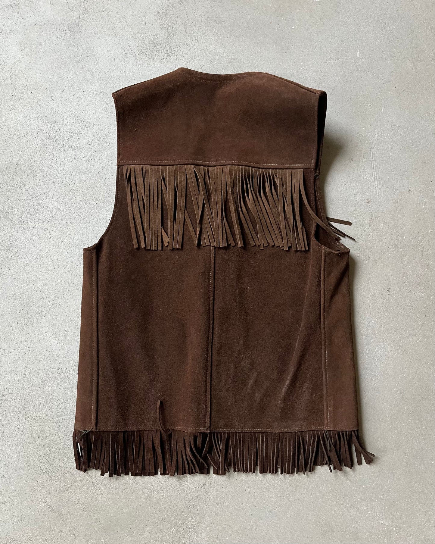 1980s - Brown Western Suede Vest - XS