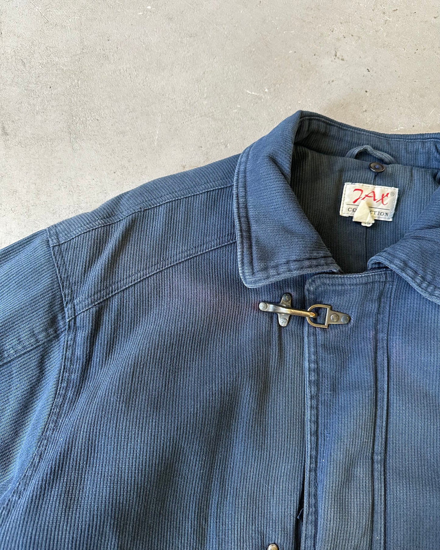 Années 90 - Manteau de pompier matelassé bleu marine - L