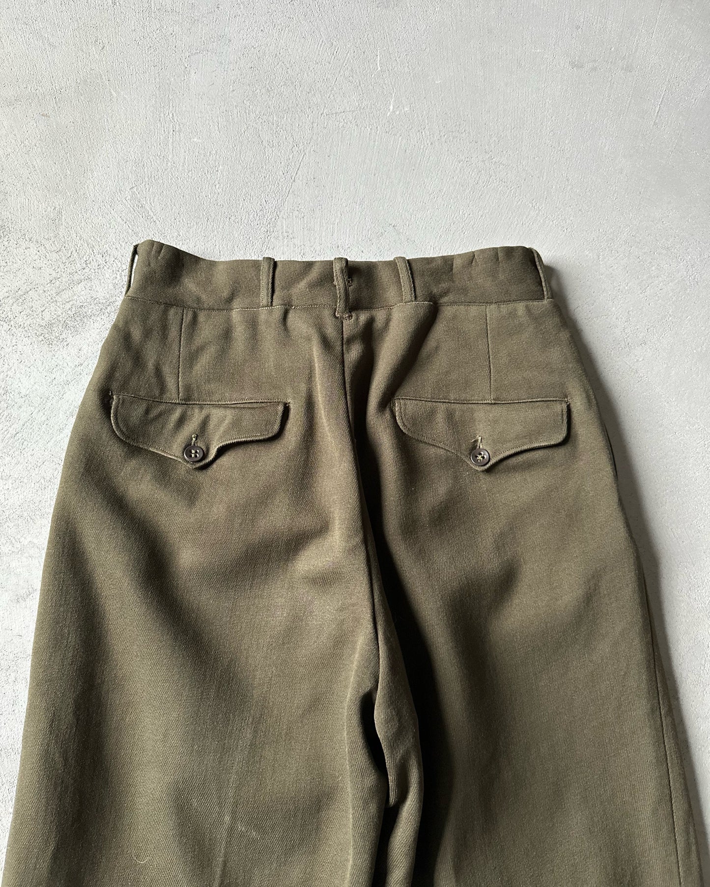 1960s - Khaki Military Trousers - 25x27