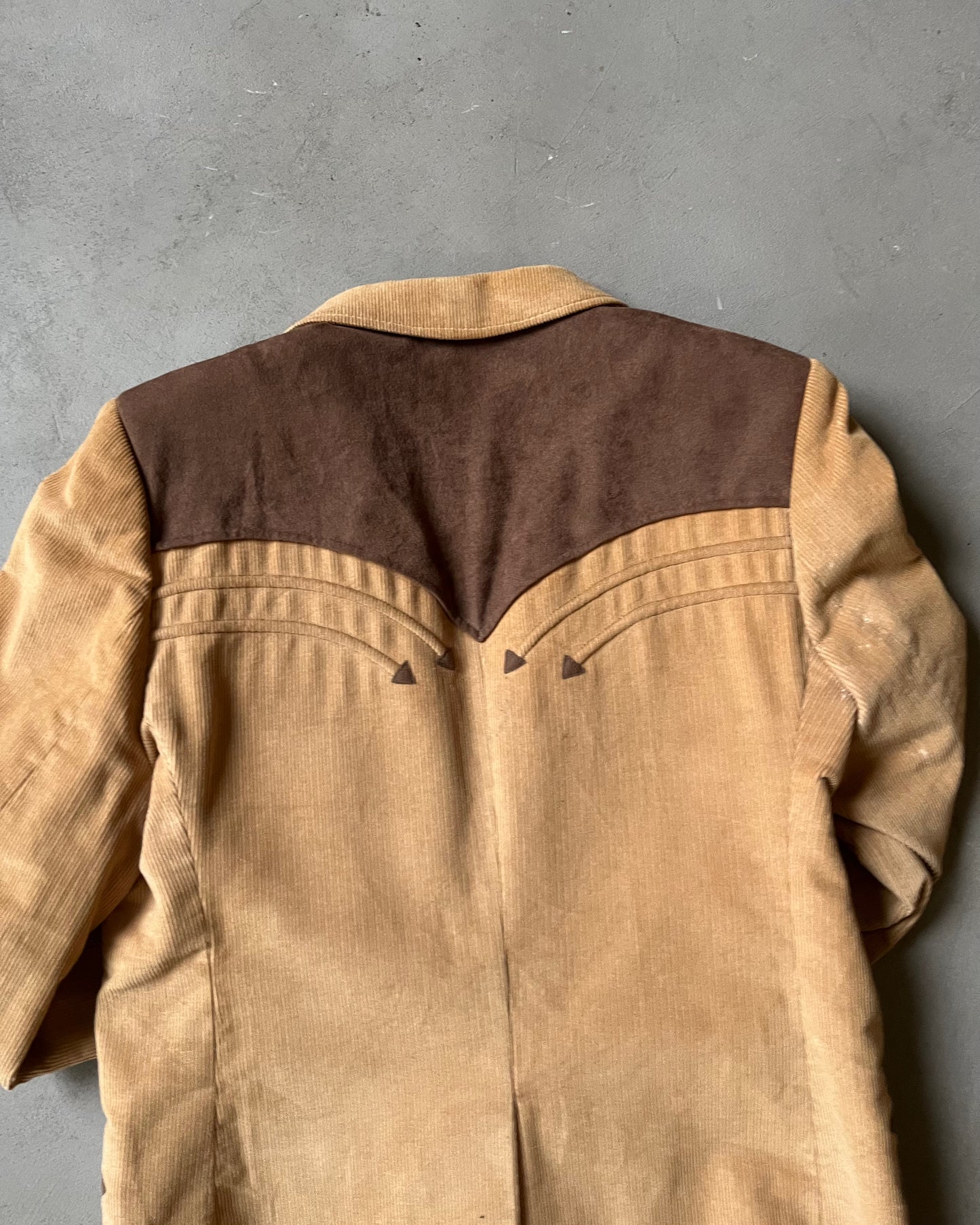 1970s - Beige Western Corduroy Blazer - 44