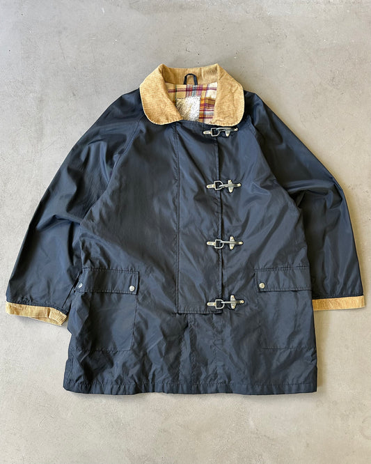 1990s - Navy Nylon Fireman Coat - XL