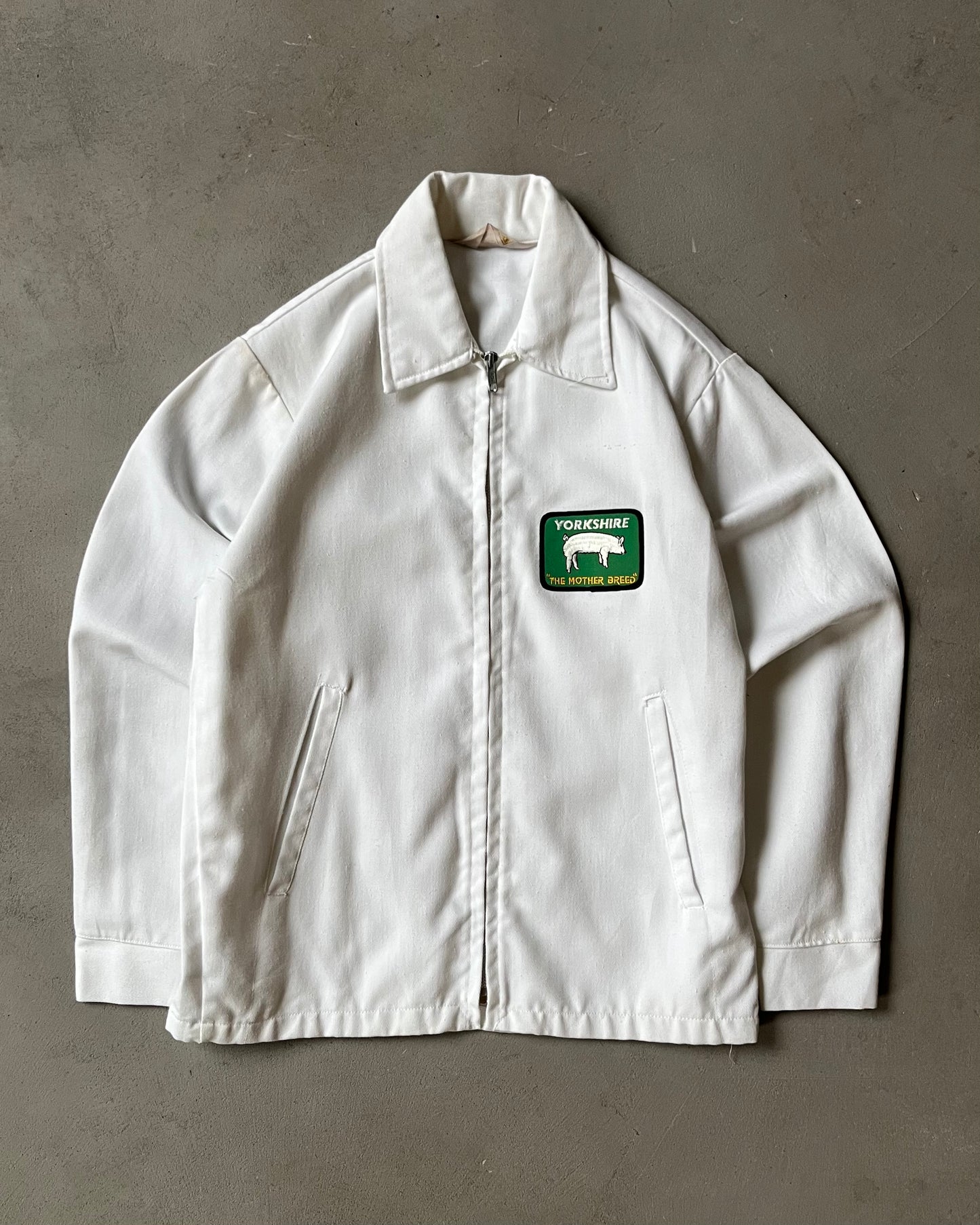 1970s - White Yorkshire Light Work Jacket - S/M