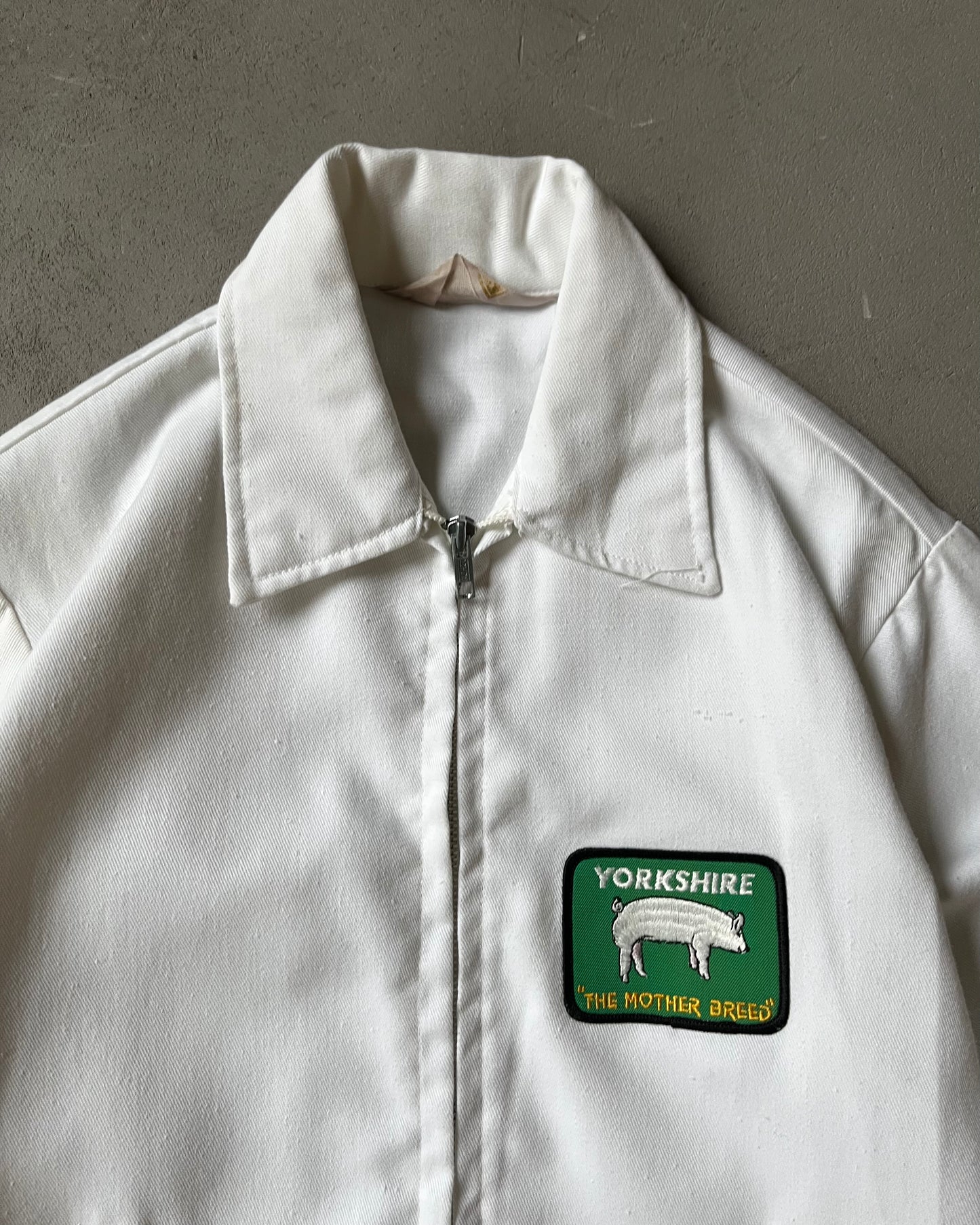 1970s - White Yorkshire Light Work Jacket - S/M