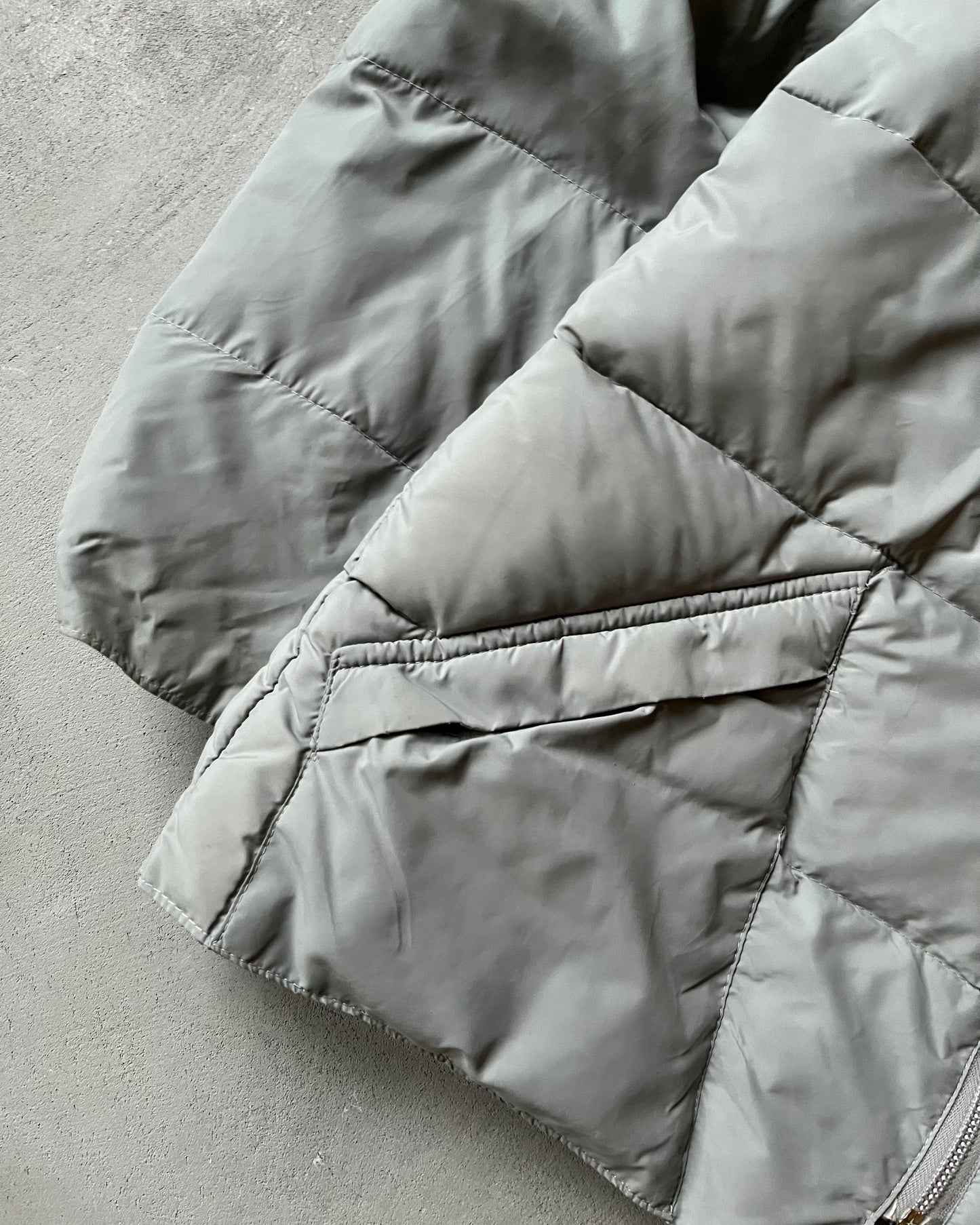 1970s - Grey Down Puffer Jacket - M