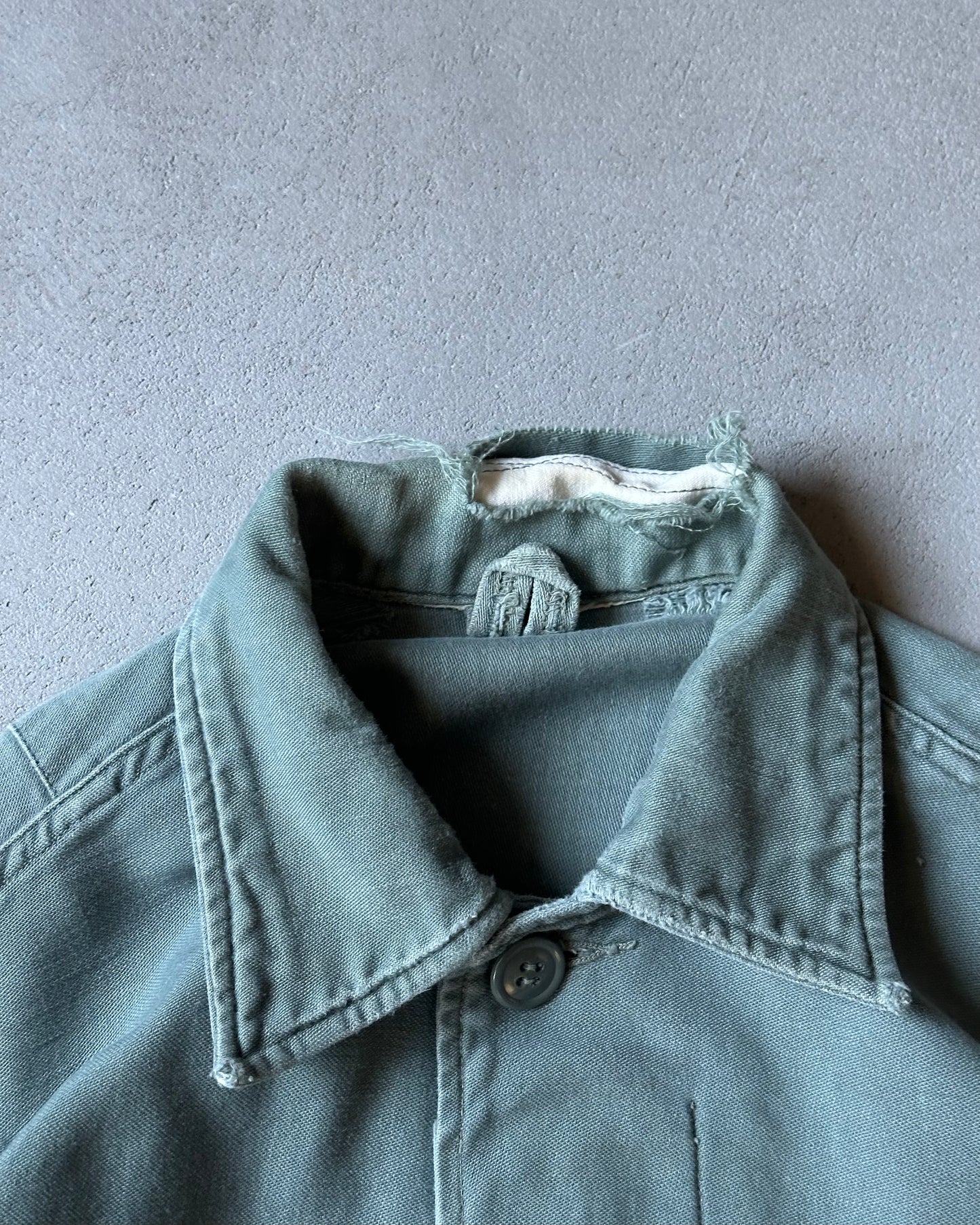 1970s - Distressed Green Military Shirt - S