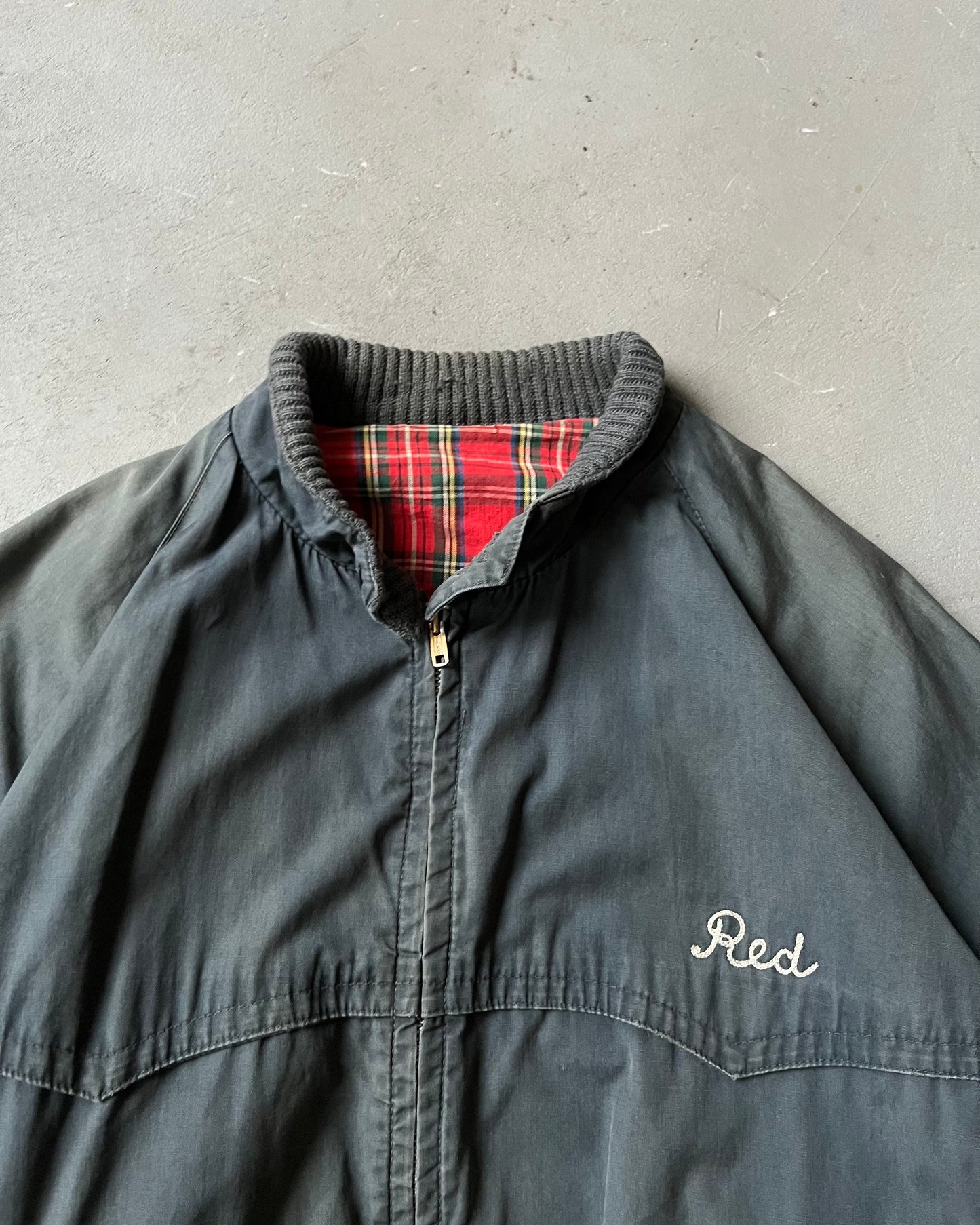 1960s - Distressed Charcoal Gaudio's Chainstitch Jacket - L