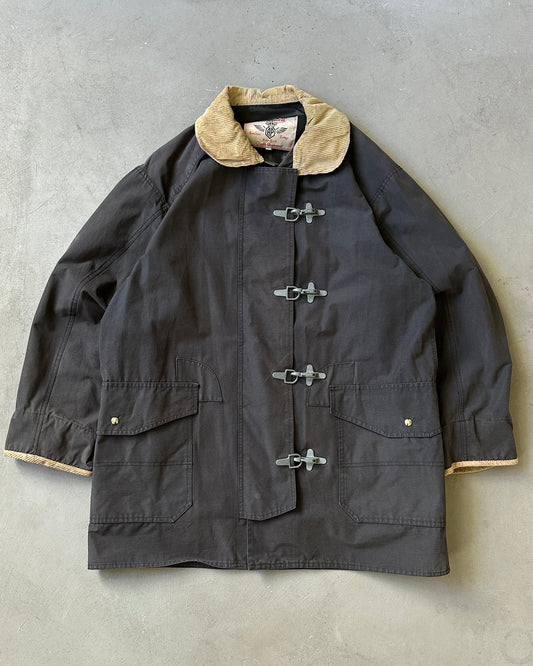 1990s - Faded Black Fireman Coat - L
