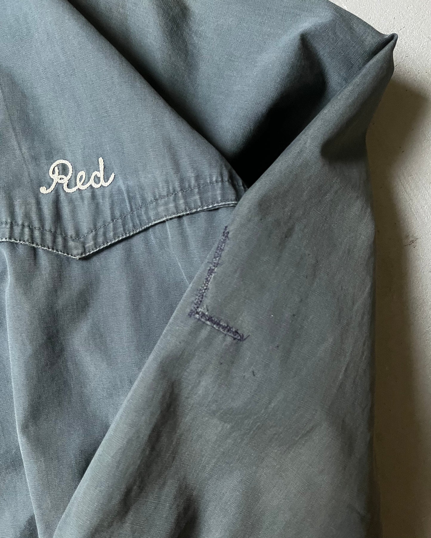 1960s - Distressed Charcoal Gaudio's Chainstitch Jacket - L