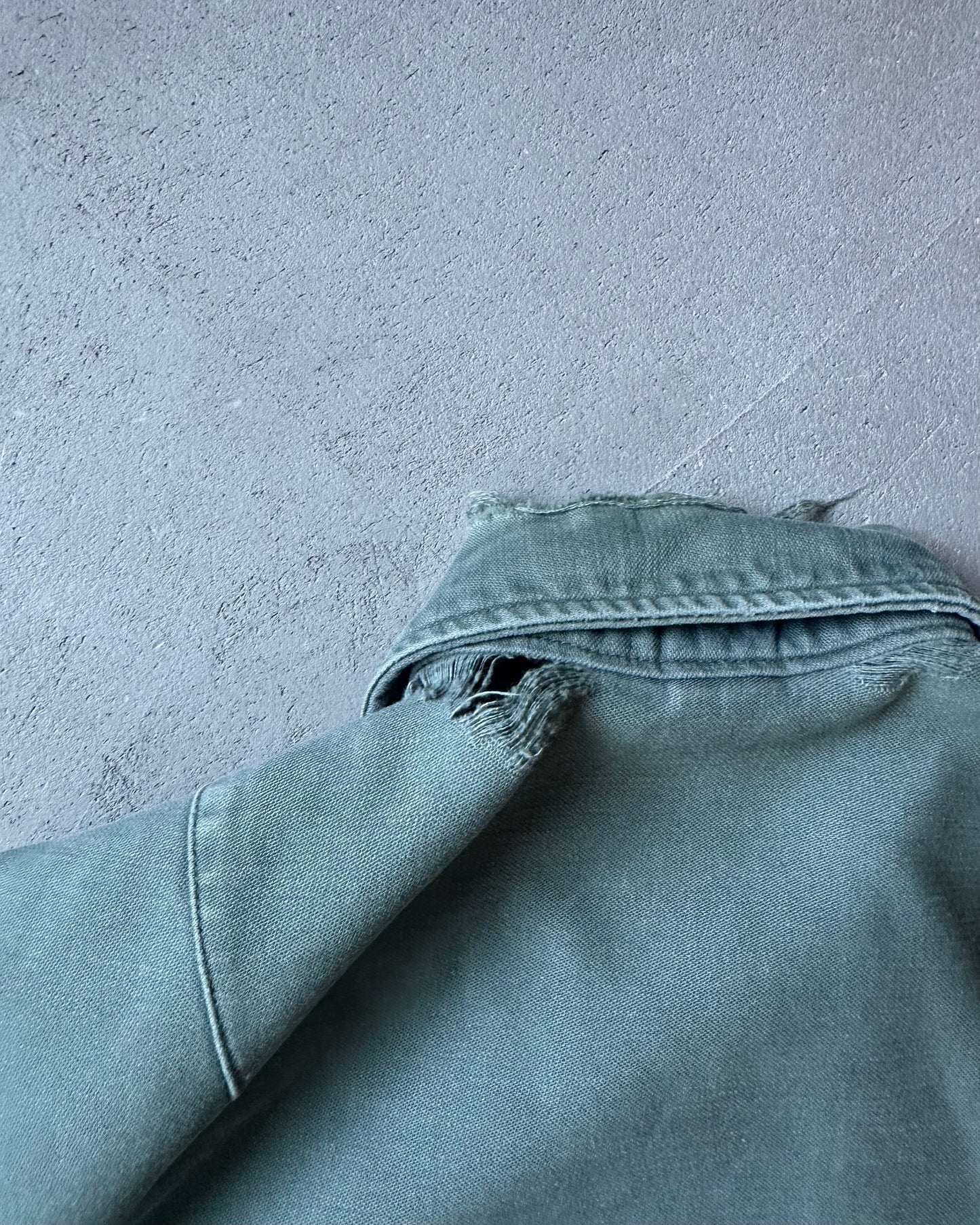 1970s - Distressed Green Military Shirt - S