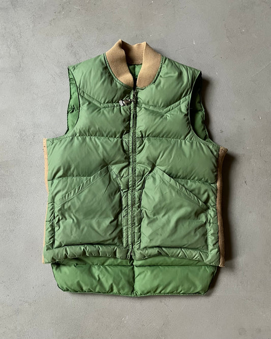 1970s - Green Puffer Vest - XS