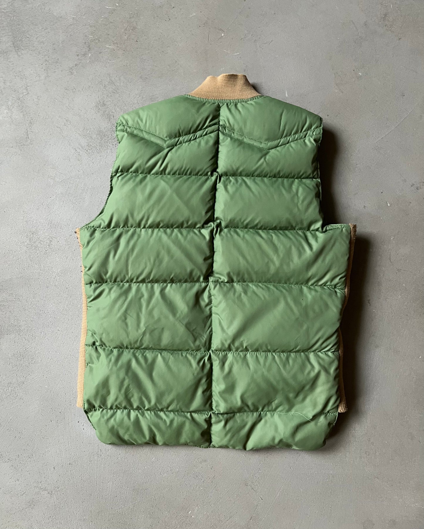 1970s - Green Puffer Vest - XS