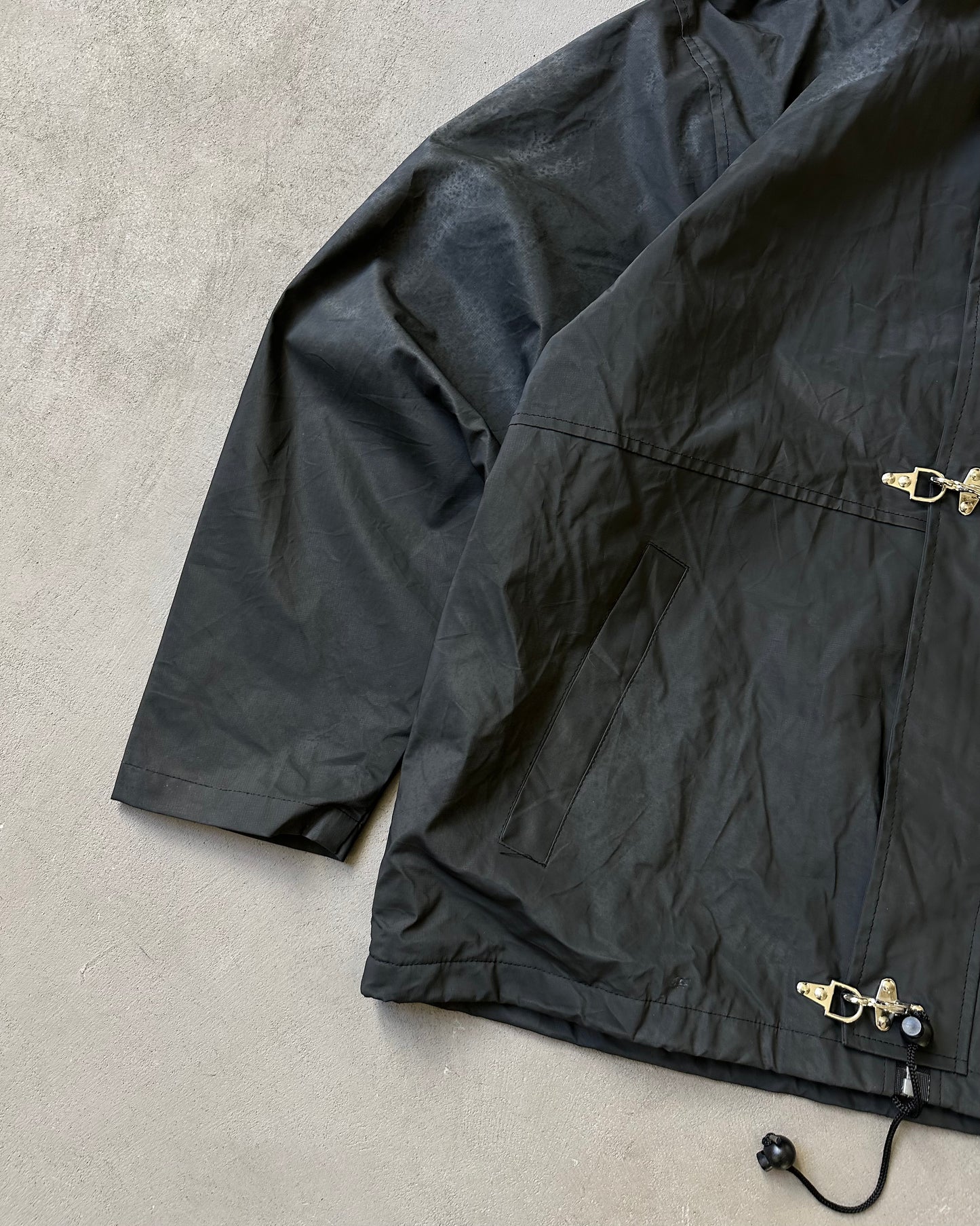 Années 2000 - Imperméable de pompier noir - XL
