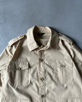 1970s - Beige Safari Over Shirt - XL