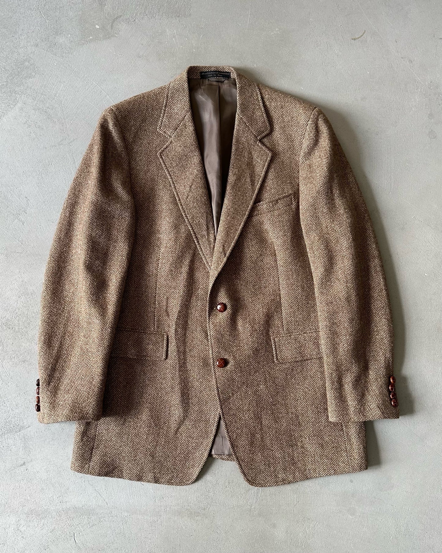 1980s - Brown Tweed Blazer Jacket - 43L