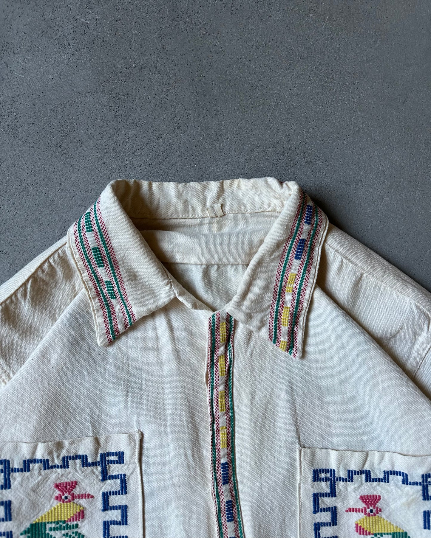 1970s - White Guatemala Shirt - S/M