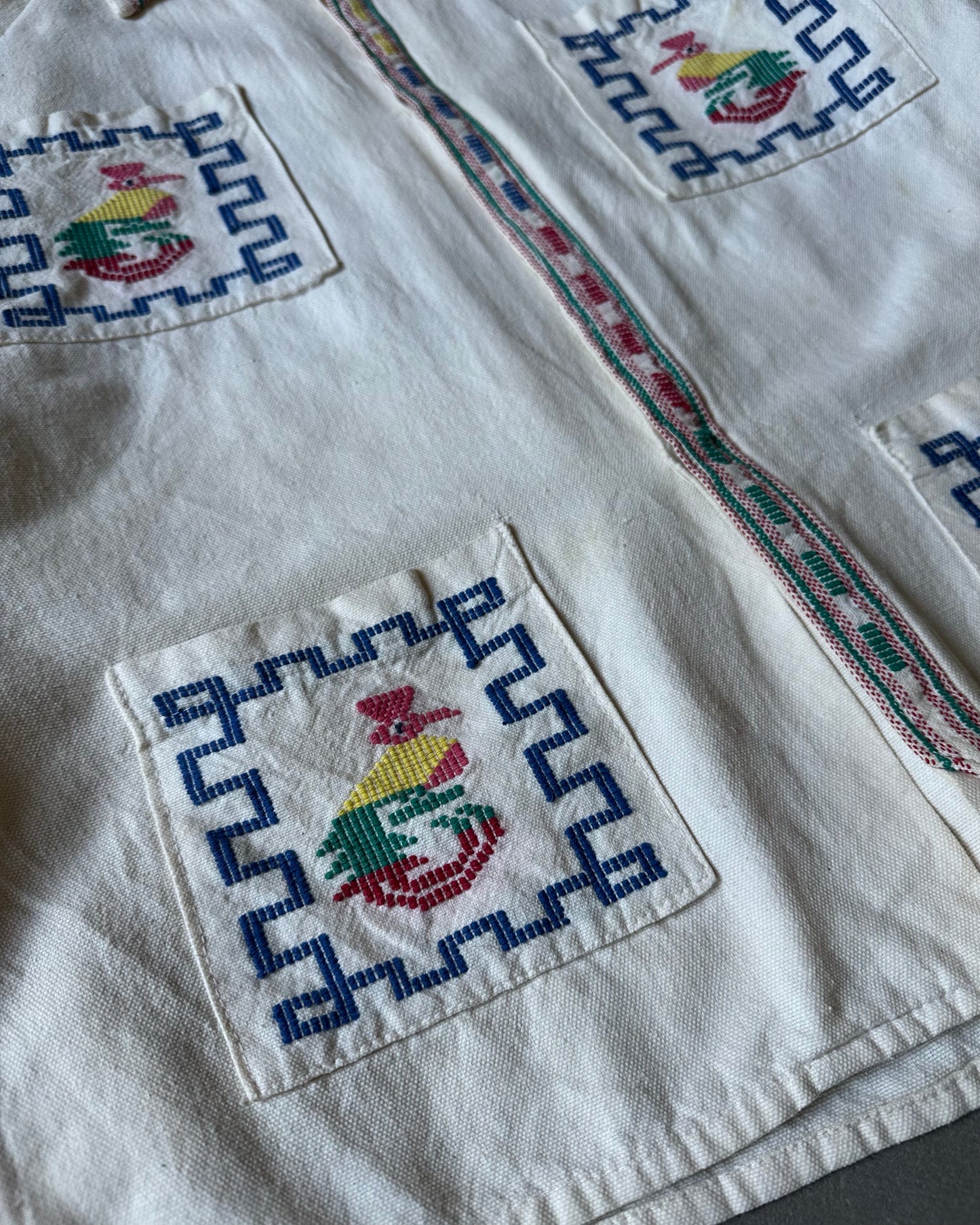 1970s - White Guatemala Shirt - S/M