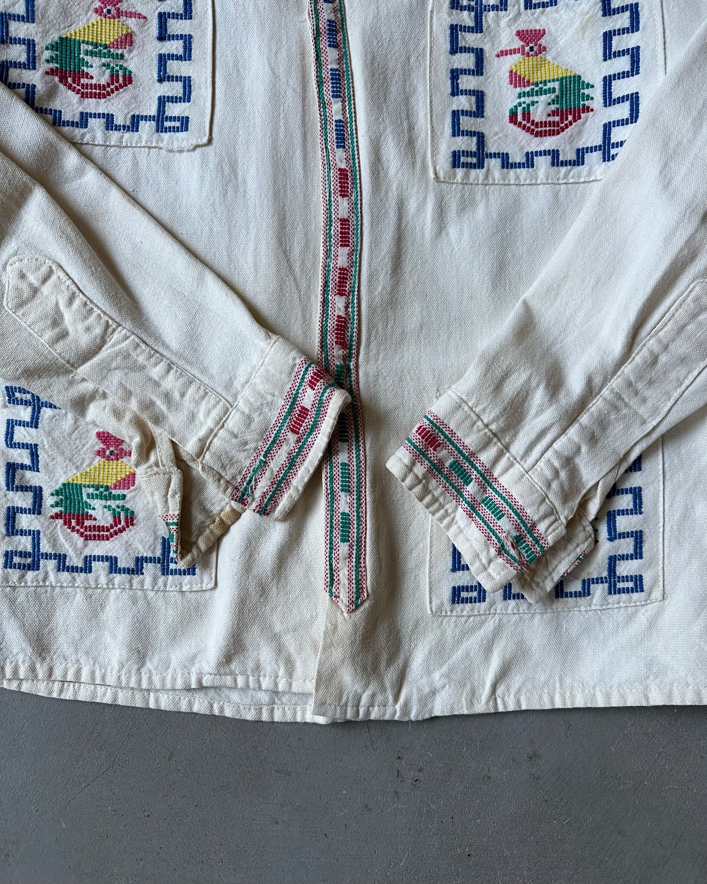 1970s - White Guatemala Shirt - S/M