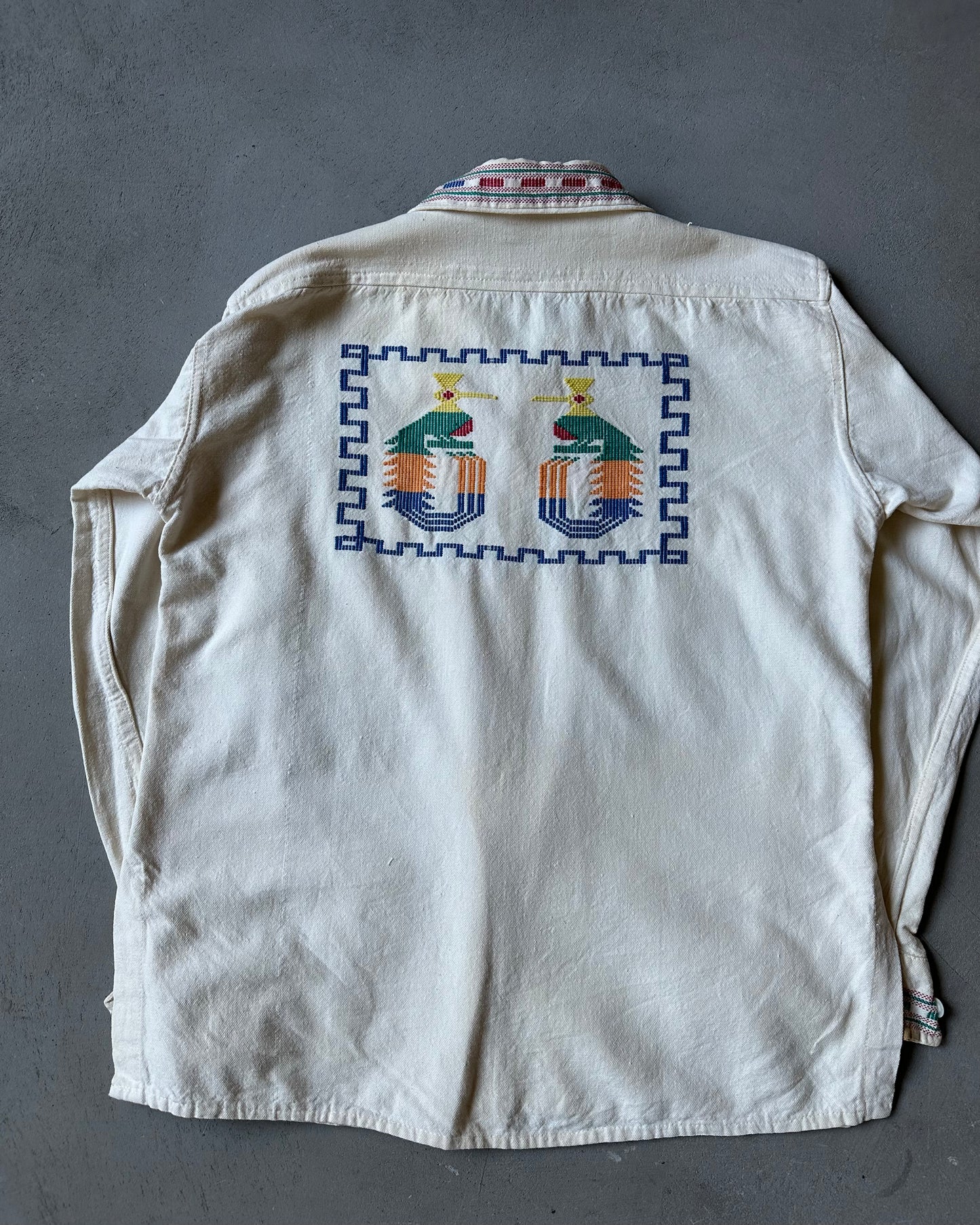 1970s - White Guatemala Shirt - S/M