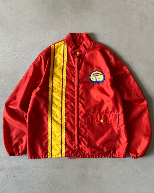 1970s - Red/Yellow "DOW" Nylon Light Jacket - M/L