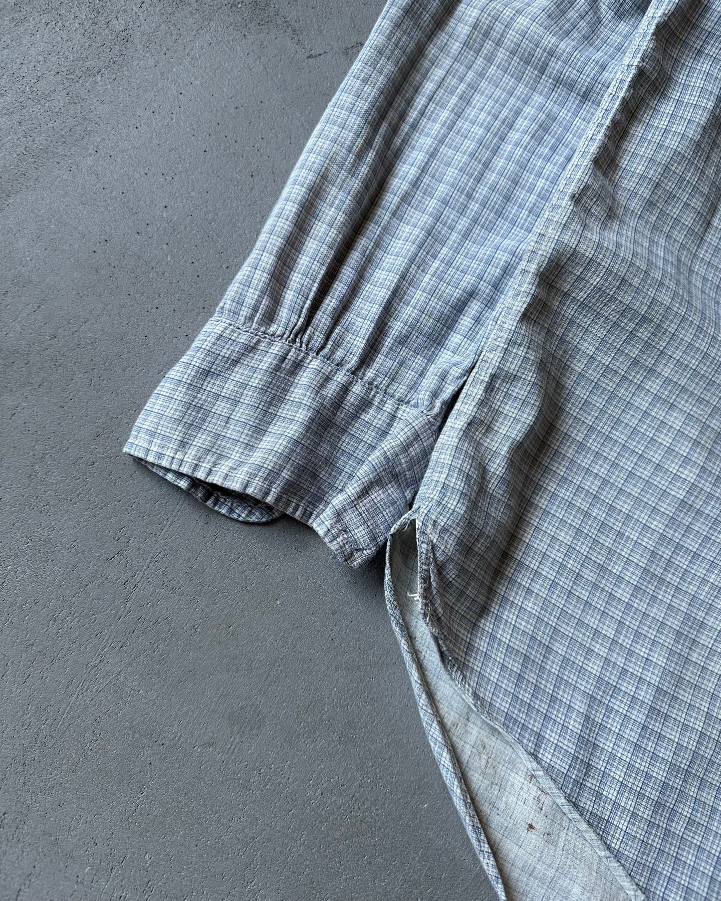 1950s - Light Blue Paragon Repaired Shirt - S