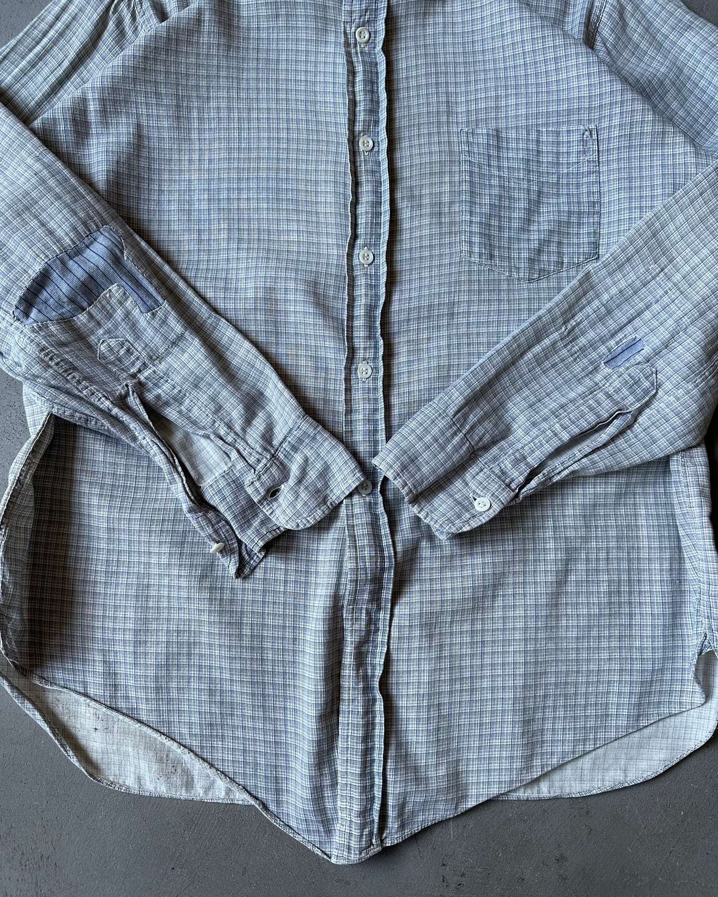 1950s - Light Blue Paragon Repaired Shirt - S