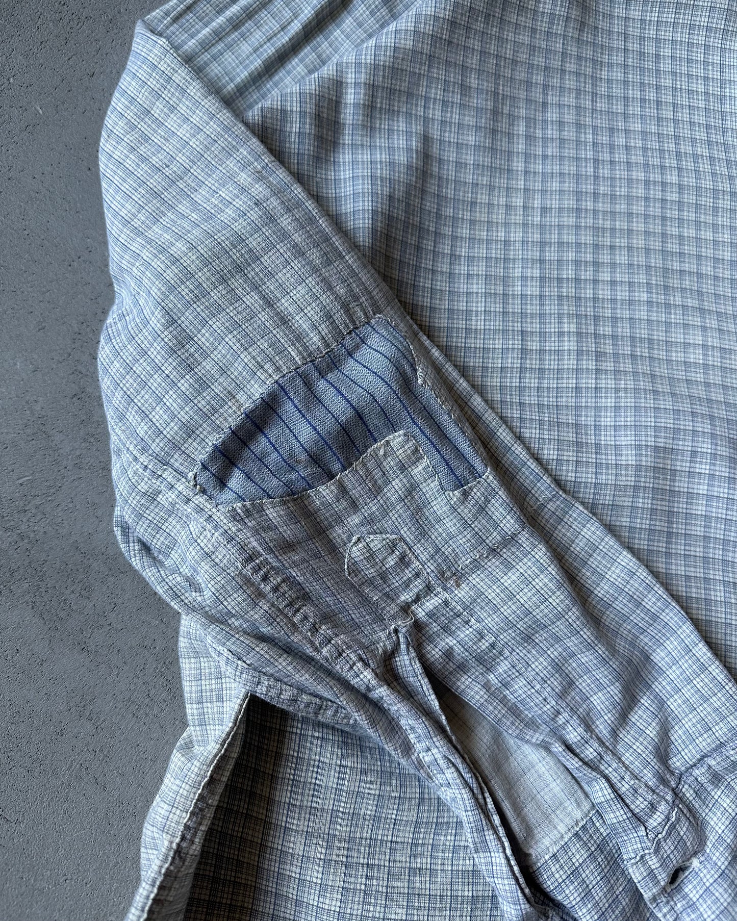 1950s - Light Blue Paragon Repaired Shirt - S