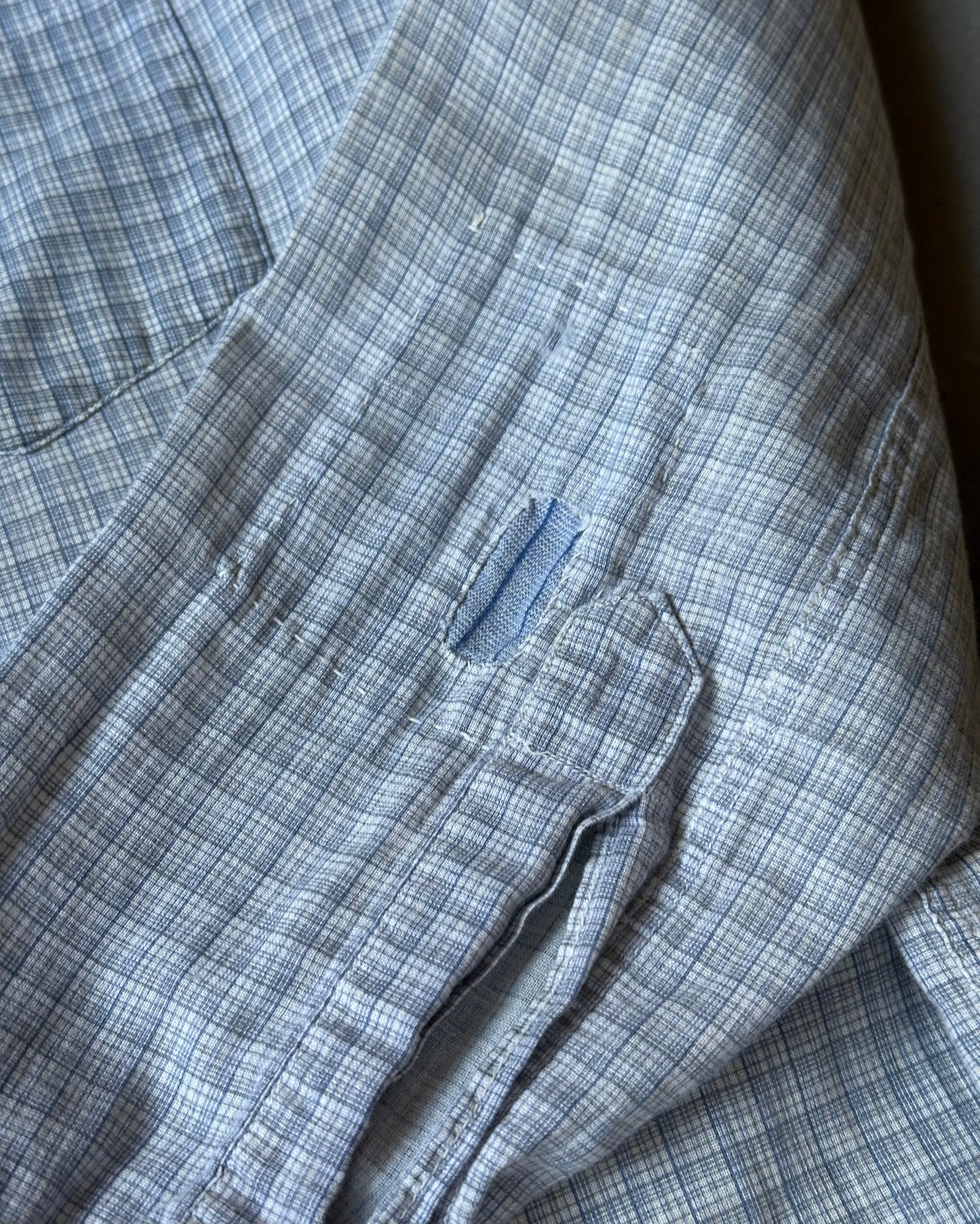 1950s - Light Blue Paragon Repaired Shirt - S
