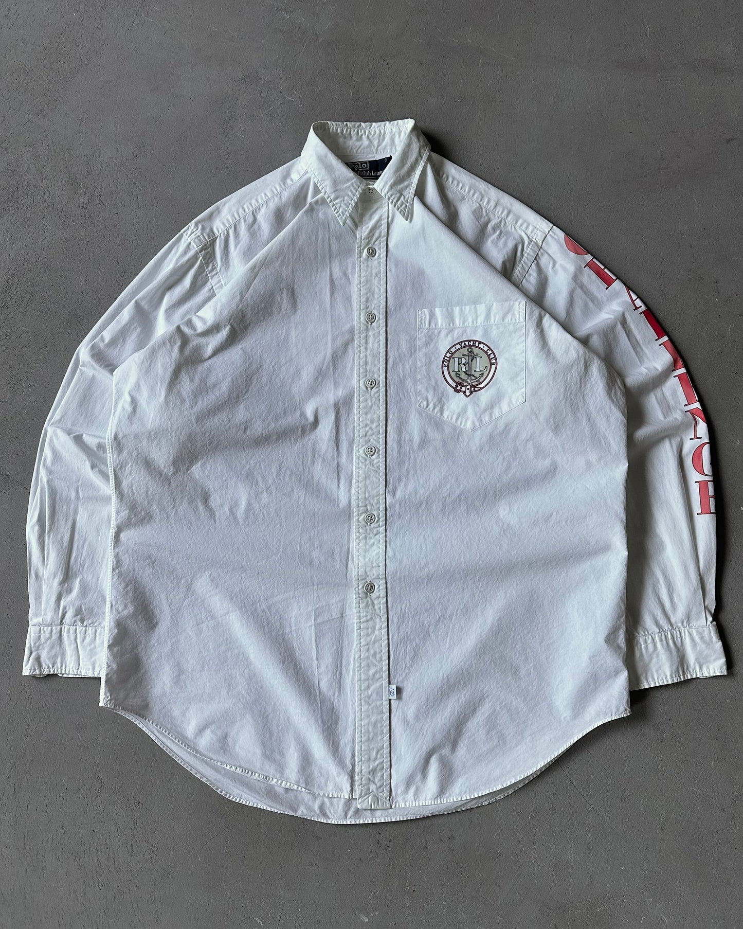 1990s - White Polo Yacht Club Shirt - M