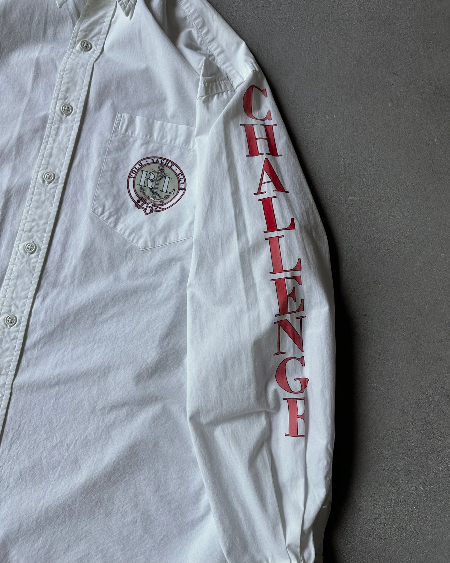1990s - White Polo Yacht Club Shirt - M