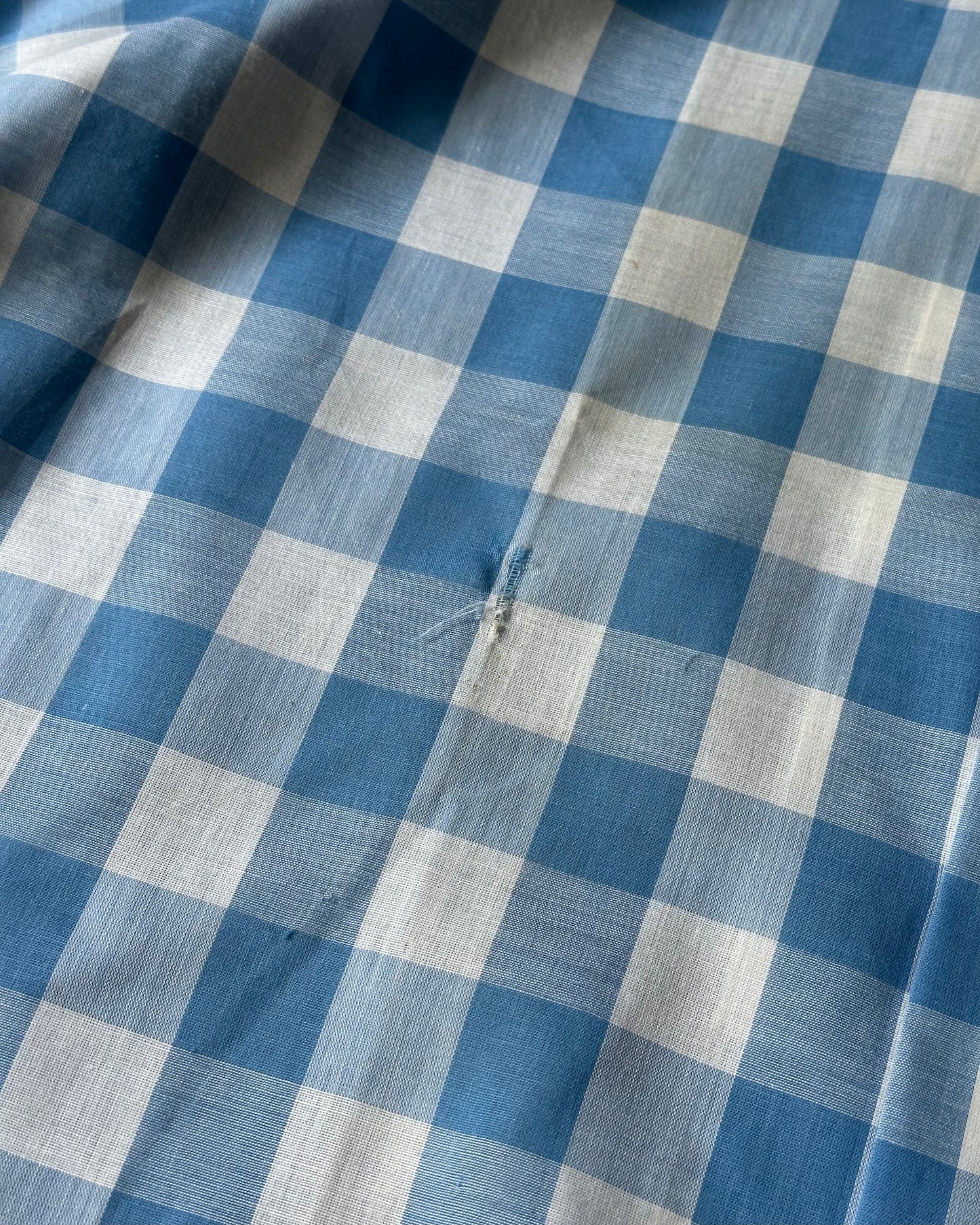 1960s - Blue/White Sears Plaid Shirt - M