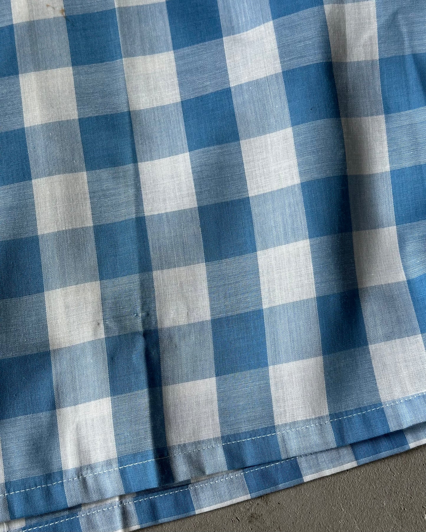 1960s - Blue/White Sears Plaid Shirt - M