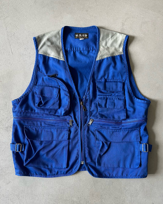 1990s - Cobalt Blue Multipocket Vest - M