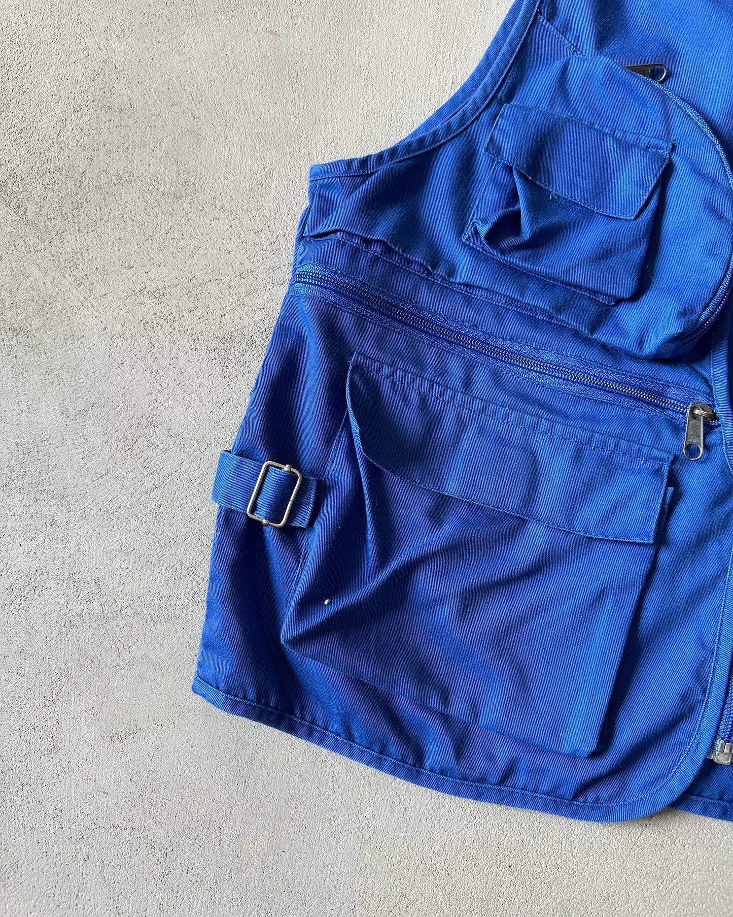 1990s - Cobalt Blue Multipocket Vest - M