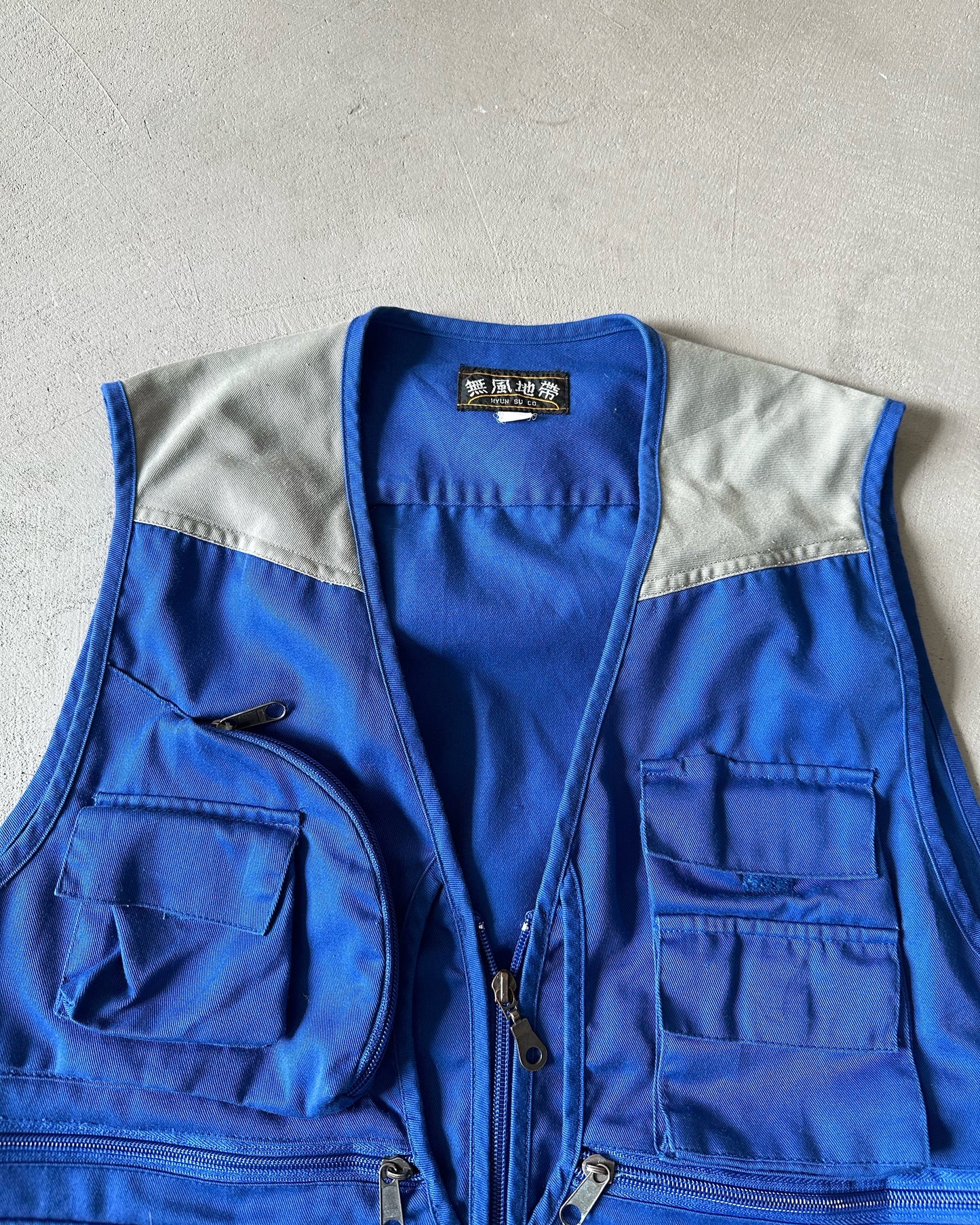 1990s - Cobalt Blue Multipocket Vest - M