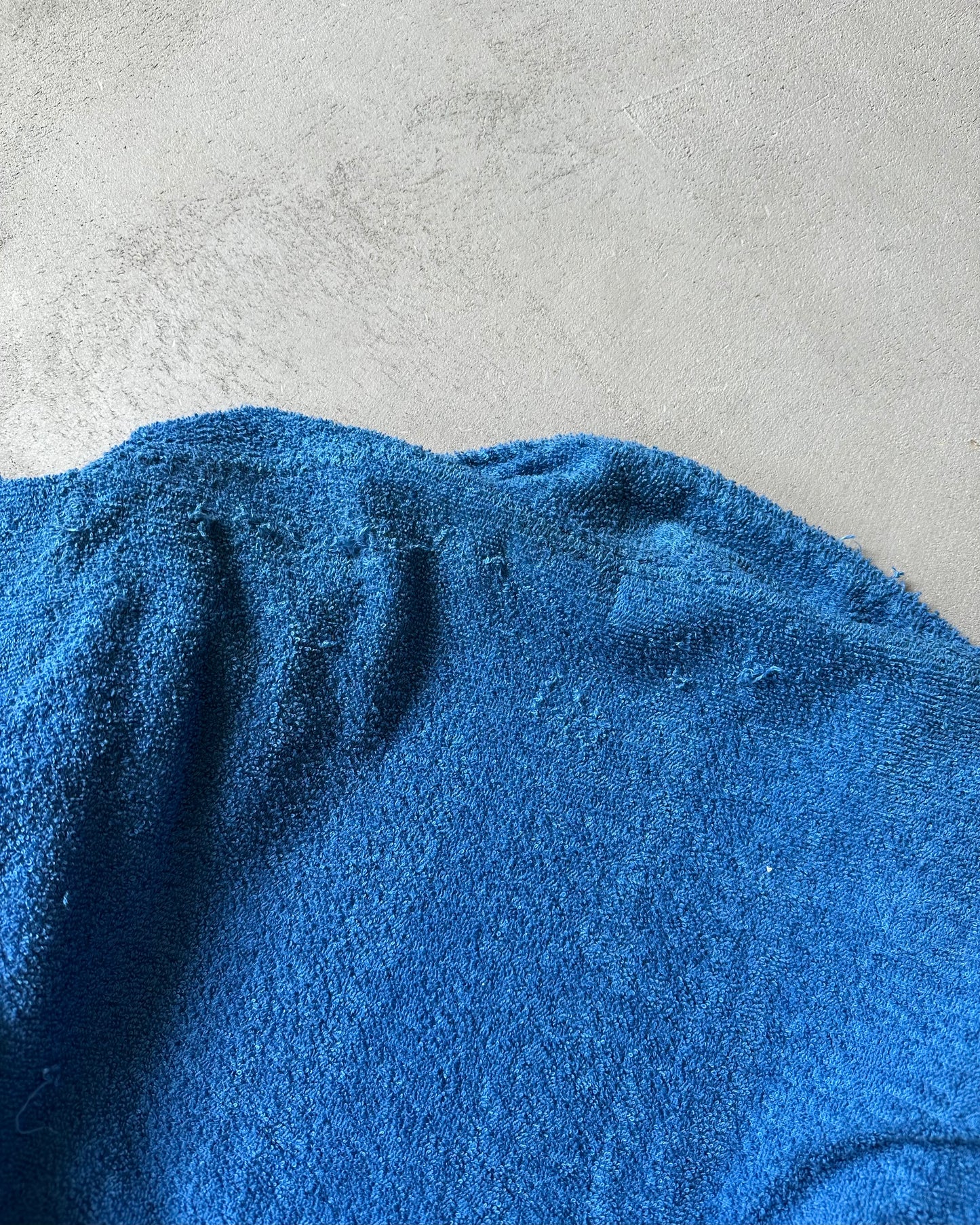 1970s - Blue Beach Terry Cloth Shirt - M/L