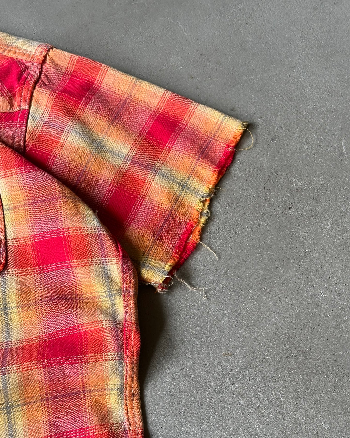 1970s - Orange/Yellow Maverick Cut Off Western Shirt - M
