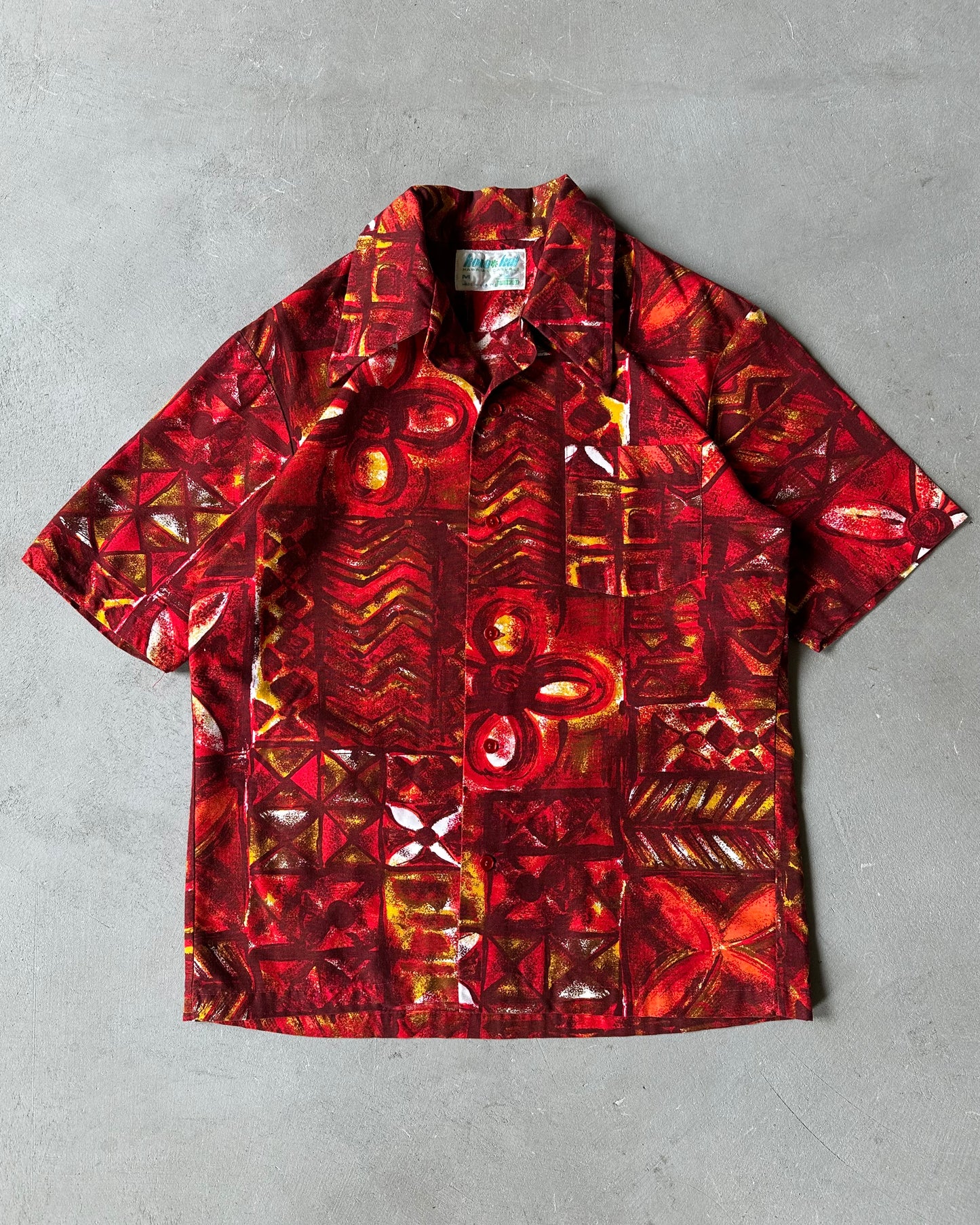 1970s - Red Jantzen Cuban Shirt - M