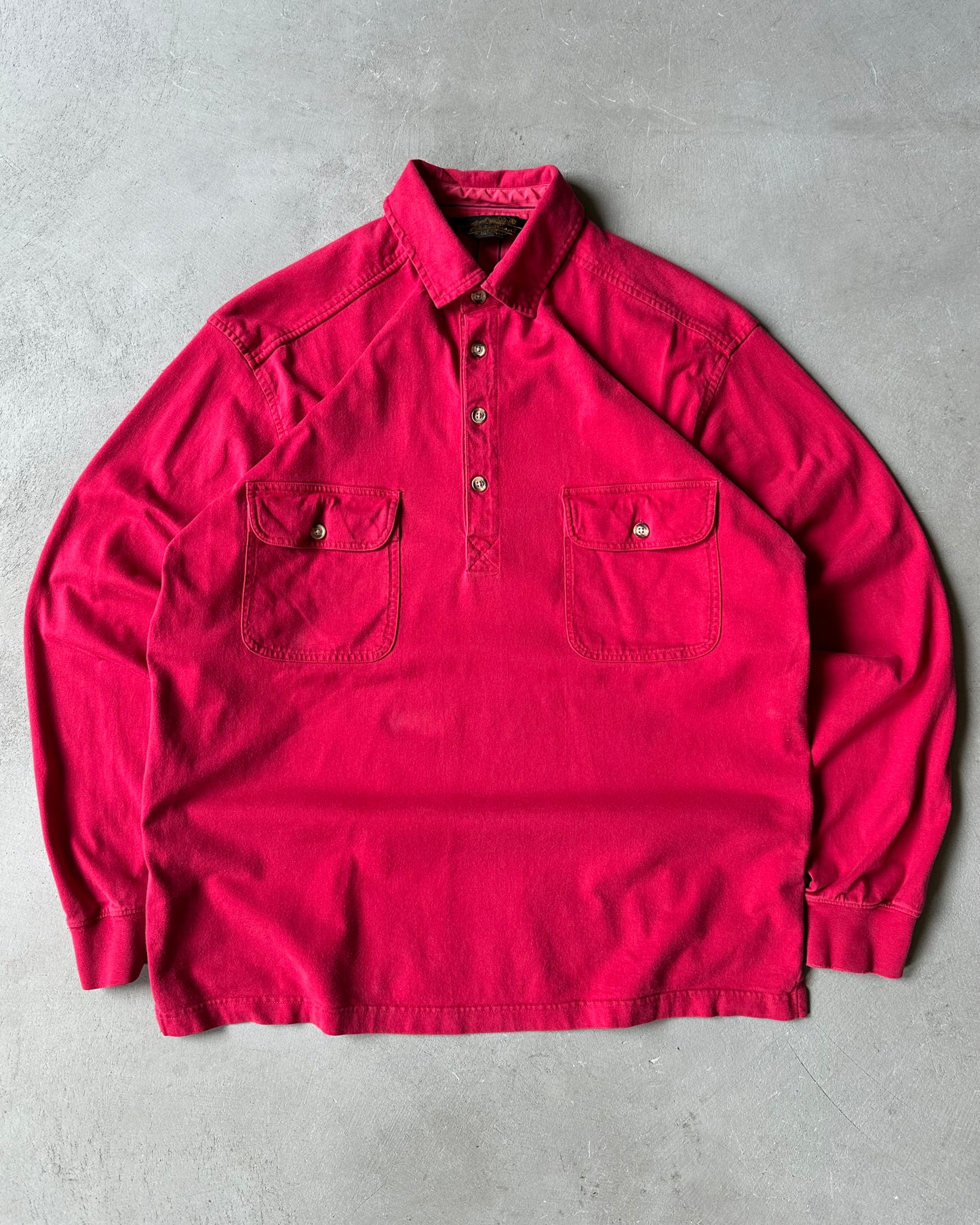 1990s - Red Eddie Bauer Longsleeve Polo - L