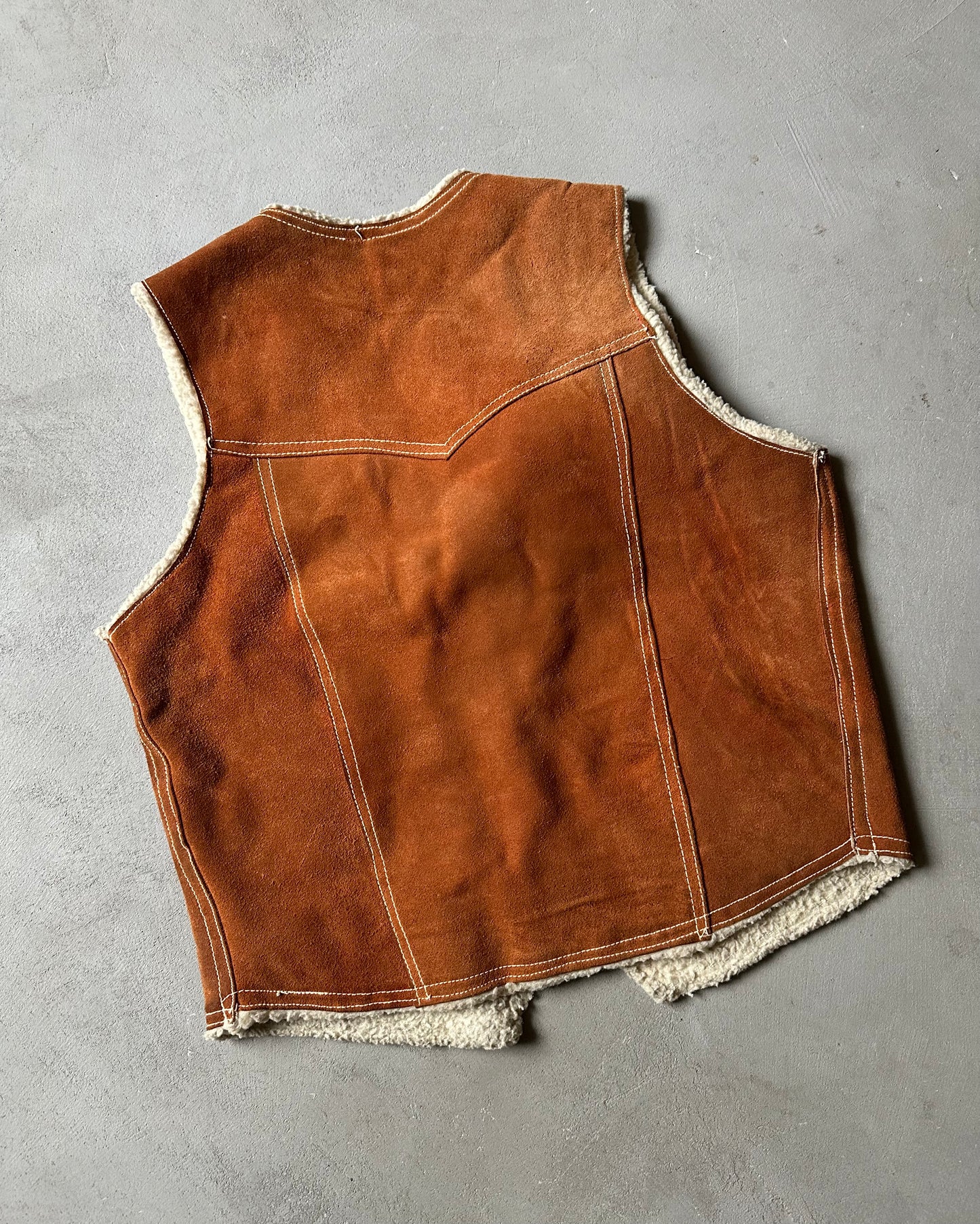 1980s - Cognac Suede Vest - M