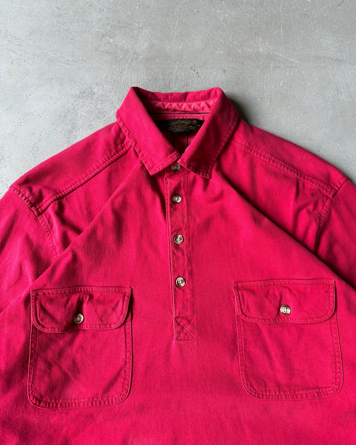 1990s - Red Eddie Bauer Longsleeve Polo - L
