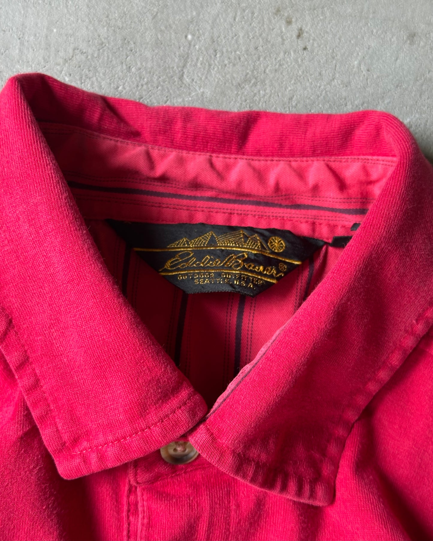 1990s - Red Eddie Bauer Longsleeve Polo - L