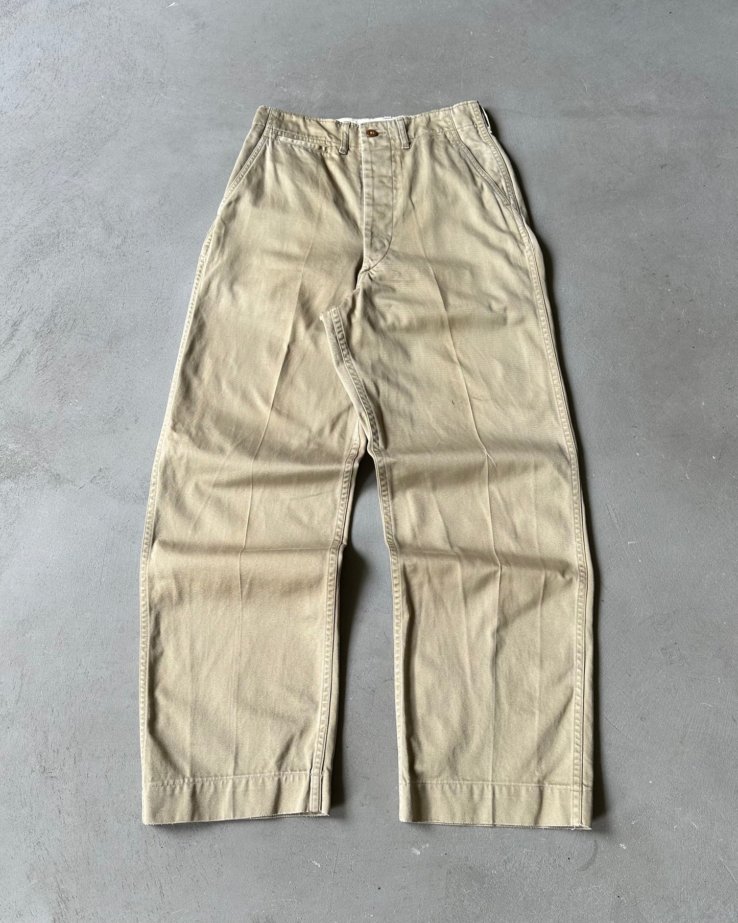 1960s - Beige USN Chinos - 28x29