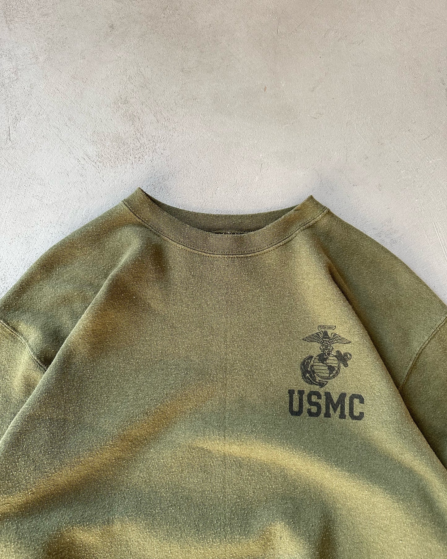 1990s - Khaki USMC Crewneck - L