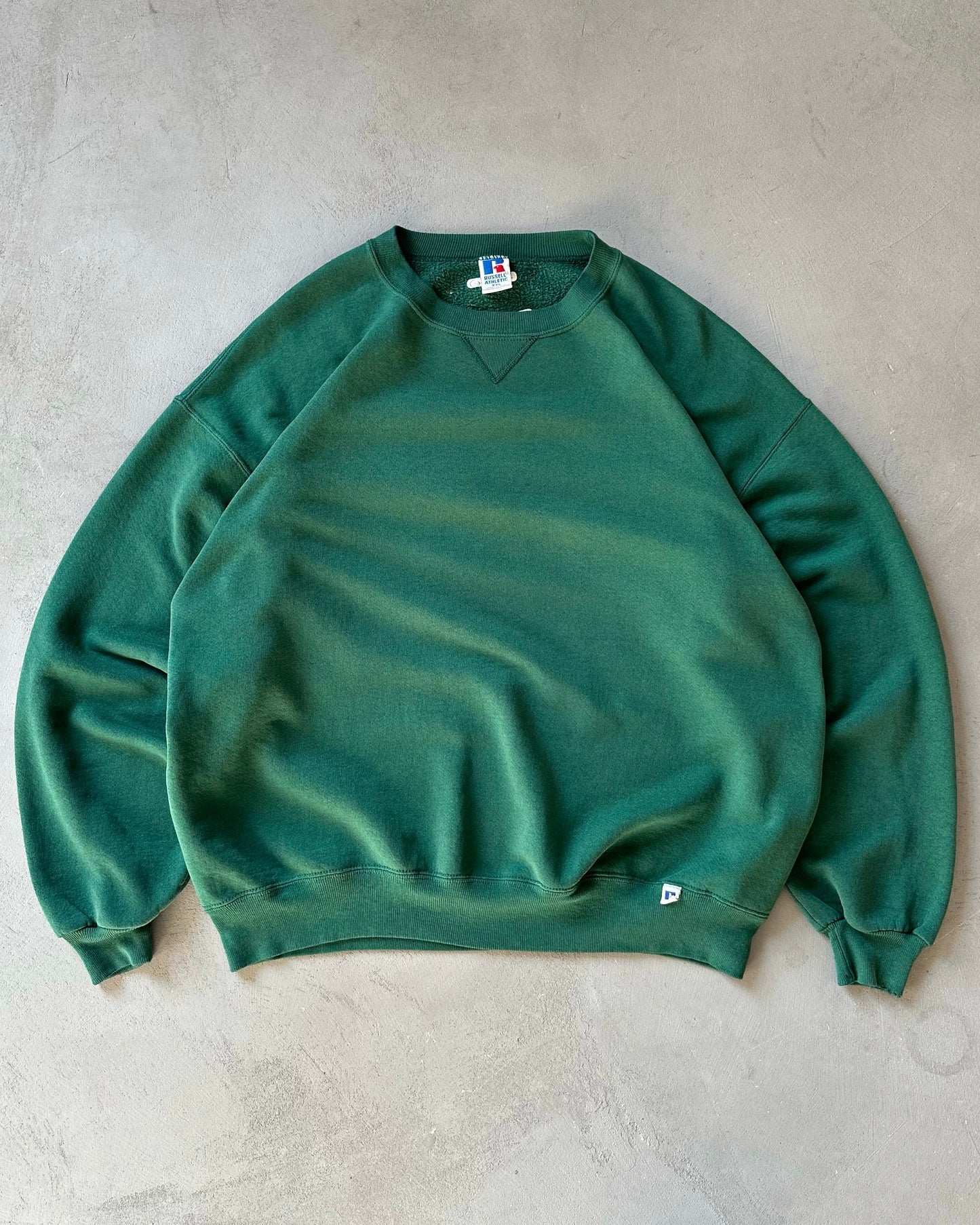 1990s - Faded Green Russell Crewneck - XL