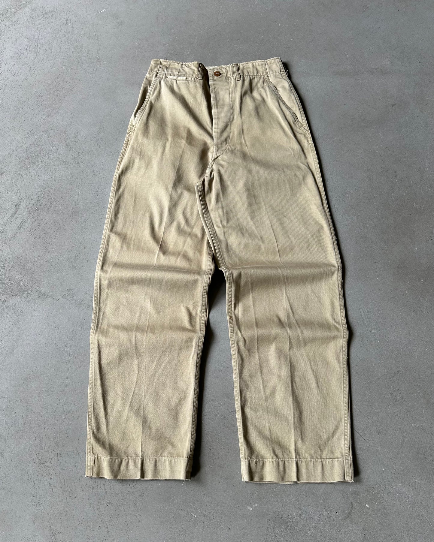 1960s - Beige USN Chinos - 28x30