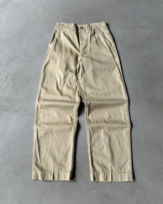 1960s - Beige USN Chinos - 28x30