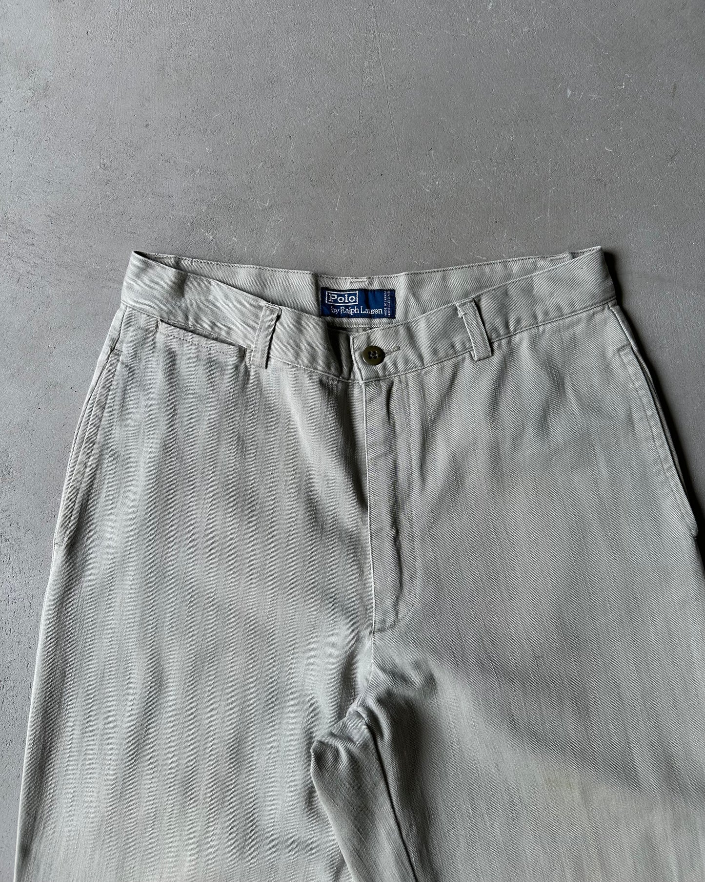 1990s - Grey/Beige Polo Chinos - 30x30